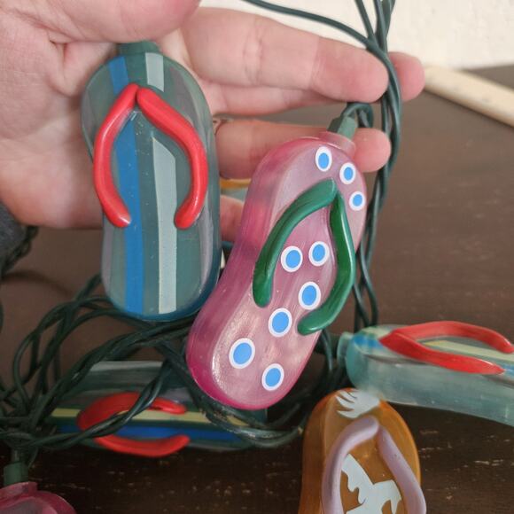 Flip Flops / Sandals Light Covers Party Patio Lights Set String of 10 Read - Picture 8 of 10
